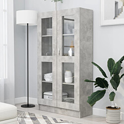 Vitriinikaappi 82,5x30,5x150 cm lastulevy betoninharmaa