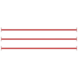 Voimistelutangot 3 kpl 125 cm teräs punainen