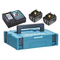 Akkupaketti Makita LXT 18V PowerPack, 2x5.0Ah ja DC18RC + Makpac