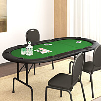 Pokeripöytä kokoontaittuva 10 pelaajalle, 206x106x75cm, eri värejä