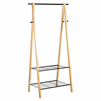 Vaateteline Home4You Forest, 79x45x155cm, musta/tammi