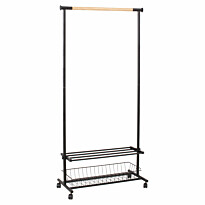 Vaateteline Home4You Forest 80x36x165cm musta/tammi