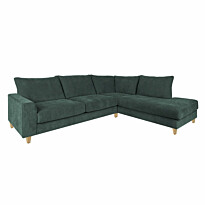Avokulmasohva Home4You Layla 265x208cm, 4-istuttava, oikea, vihreä
