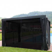 Pergolan sivuverhot Home4you Mirador, 300x400 cm, tekstiili, musta