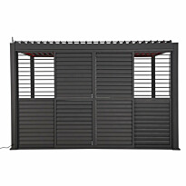 Pergola liukuseinäpaneeli Home4You Mirador-111(3m), 279x236,5cm, alumiini, tummanharmaa