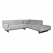 Avokulmasohva Home4You Hasso 276x243cm, 4-istuttava, oikea, harmaa