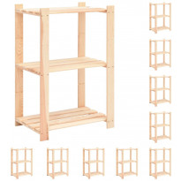 3-kerroksiset varastohyllyt 10 kpl 60x38x90cm 150kg