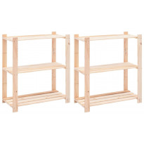 3-kerroksiset varastohyllyt 2 kpl 80x38x90 cm 150kg