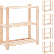 3-kerroksiset varastohyllyt 5 kpl 80x38x90 cm 150kg