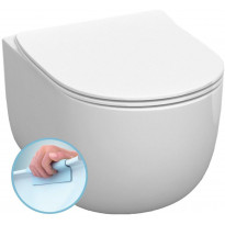 WC-istuin Kerasan Flo Rimless, seinämalli, valkoinen