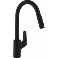 Keittiöhana Hansgrohe M41 240 2jet, ulosvedettävä juoksuputki, musta