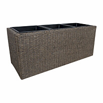 Kukkalaatikko Home4You Wicker, 110x39x45cm, tummanruskea