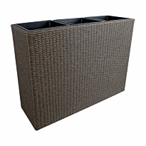 Kukkalaatikko Home4You Wicker, 110x39x88cm, tummanruskea