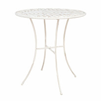 Ruokapöytä Home4You Jasmine ø70x75cm, antiikkivalkoinen