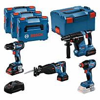 Akkukonesarja Bosch Professional GSR/GBH/GDX/GSA, 18V, 4.0+2x5.5Ah akuilla + 4x L-Boxx