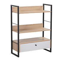 Hylly Home4You Study 70x30x90cm, tammi/valkoinen