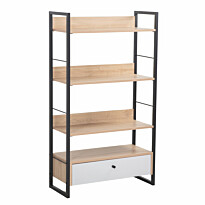 Hylly Home4You Study 70x30x124,5cm, tammi/valkoinen