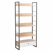 Hylly Home4You Study 70x30x159cm, tammi/valkoinen