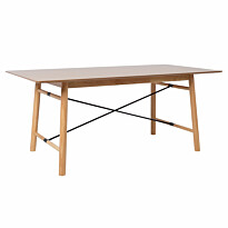 Ruokapöytä Home4You Emerald, 180x90cm, vaalea tammi