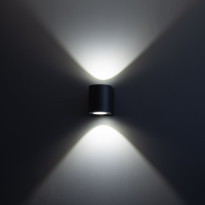 LED-seinävalaisin FTLIGHT Diva, 2x5W, Eri valonvärejä, 105x105x90mm, musta