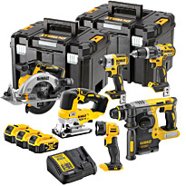 Akkukonesarja DeWalt XR DCK690P3T, 6 konetta, 18V, 3x5.0Ah akuilla + TSTAK