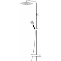 Sadesuihkusetti Mora Inxx II, termostaattihanalla, suihkupää ⌀300mm, vettä säästävä, kromi