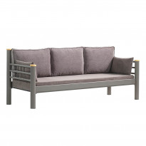 Sohva Linento Garden Kappis, 3-istuttava, ruskea runko, eri pehmustevärejä
