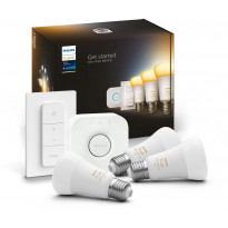 Aloituspakkaus Philips Hue WA, 3 x älylamppu (8W, A60, E27), himmennin ja Hue-silta