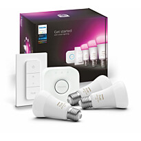 Aloituspakkaus Philips Hue WCA, 3 x älylamppu (9W, A60, E27) ja Hue-silta, Verkkokaupan poistotuote