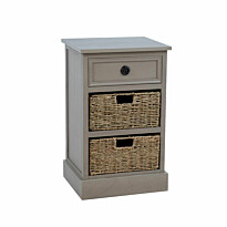 Lipasto Home4You Kent korilaatikoilla, 40x33x66cm, harmaa