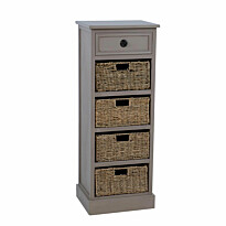 Lipasto Home4You Kent korilaatikoilla, 40x33x108cm, harmaa