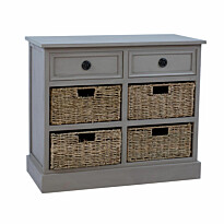 Lipasto Home4You Kent, korilaatikoilla, 76x33x66cm, harmaa