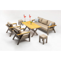 Oleskeluryhmä Linento Garden Daisy, 7-istuttava, beige