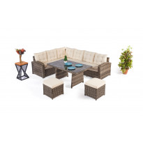 Oleskeluryhmä Linento Garden Lagodya, 8-istuttava, beige