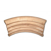 Pyöristetty selkänoja, kulmakappale, 280x500mm, tervaleppä