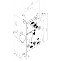 Välioven lukkorunko Abloy 2014 0045/0068ST/ZN