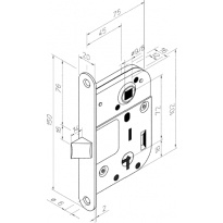 Välioven lukkorunko Abloy 2020 0045/0068ST/JME