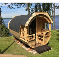 Tynnyrisauna Alex Delux ARCTIC FINLAND HOUSE, Ø 2.3x3m, sis. kiuas ja hormi