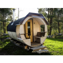 Tynnyrisauna Valter Basic ARCTIC FINLAND HOUSE, Ø 2.3x4.2m, sis. kiuas ja hormi