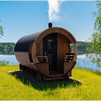 Tynnyrisauna Valter Basic ARCTIC FINLAND HOUSE, Ø 2.3x4.2m, sis. kiuas ja hormi