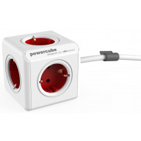 Jatkojohto Allocacoc PowerCube Extended, 1,5m, 5-osainen, punainen/valkoinen
