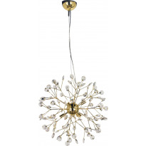 Kristallikattovalaisin Aneta Lighting Viva, ø 55cm, messinki/kirkas K9-kristallilasi