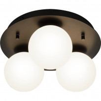 Plafondi Aneta Lighting Nicosia, &Oslash;25cm, IP44, 3-osainen, musta/valkoinen