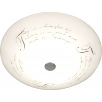 Plafondi Aneta Lighting Skrift, Ø 340x140 mm, satiinilasi, teräs