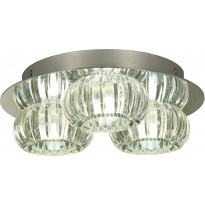 LED-kattovalaisin Aneta Lighting Sorrento, 3-osainen, IP44, kirkas/kromi