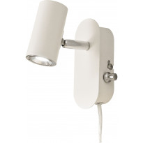 LED-seinäspotti Aneta Lighting Gusto, valkoinen/kromi, himmennettävä