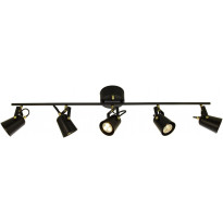 Kattospotti Aneta Lighting Metz, 5-osainen, musta/mattamessinki