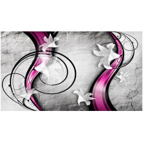 Kuvatapetti Artgeist Flowery Ribbon, 500x280cm, violetti