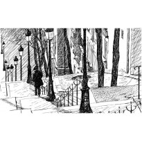 Kuvatapetti Artgeist Montmartre: stairs, 270x450cm