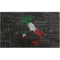 Kuvatapetti Artgeist Text map of Italy, 270x450cm, musta